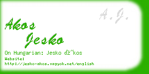 akos jesko business card